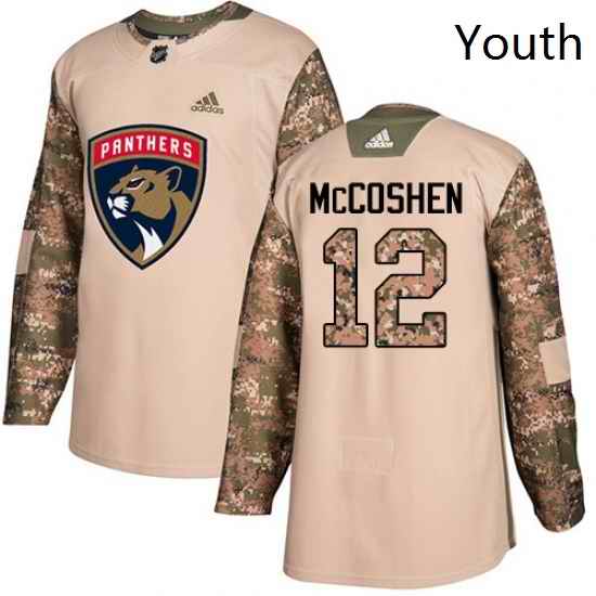 Youth Adidas Florida Panthers 12 Ian McCoshen Authentic Camo Veterans Day Practice NHL Jersey